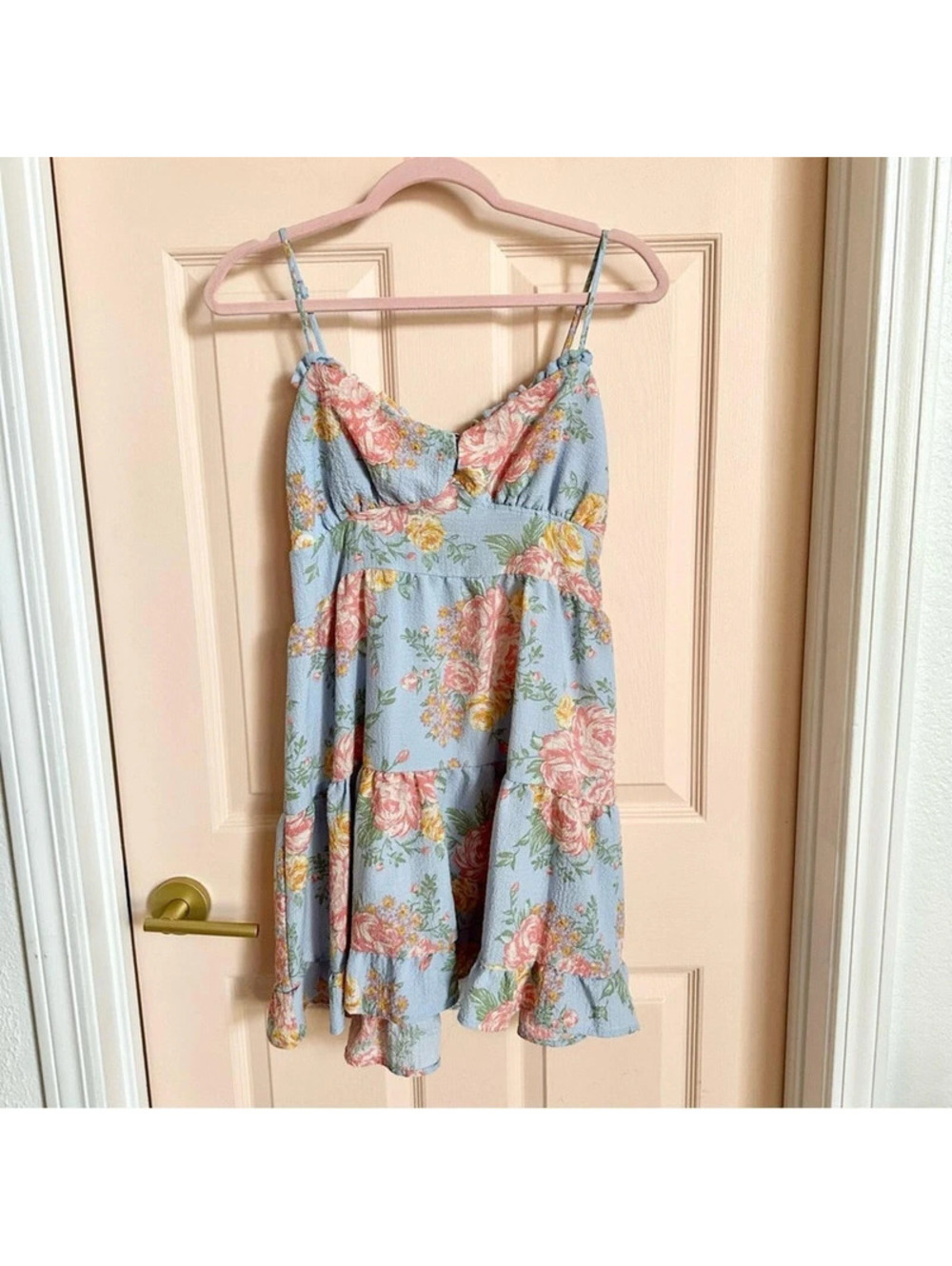 Blue floral Love tree dress